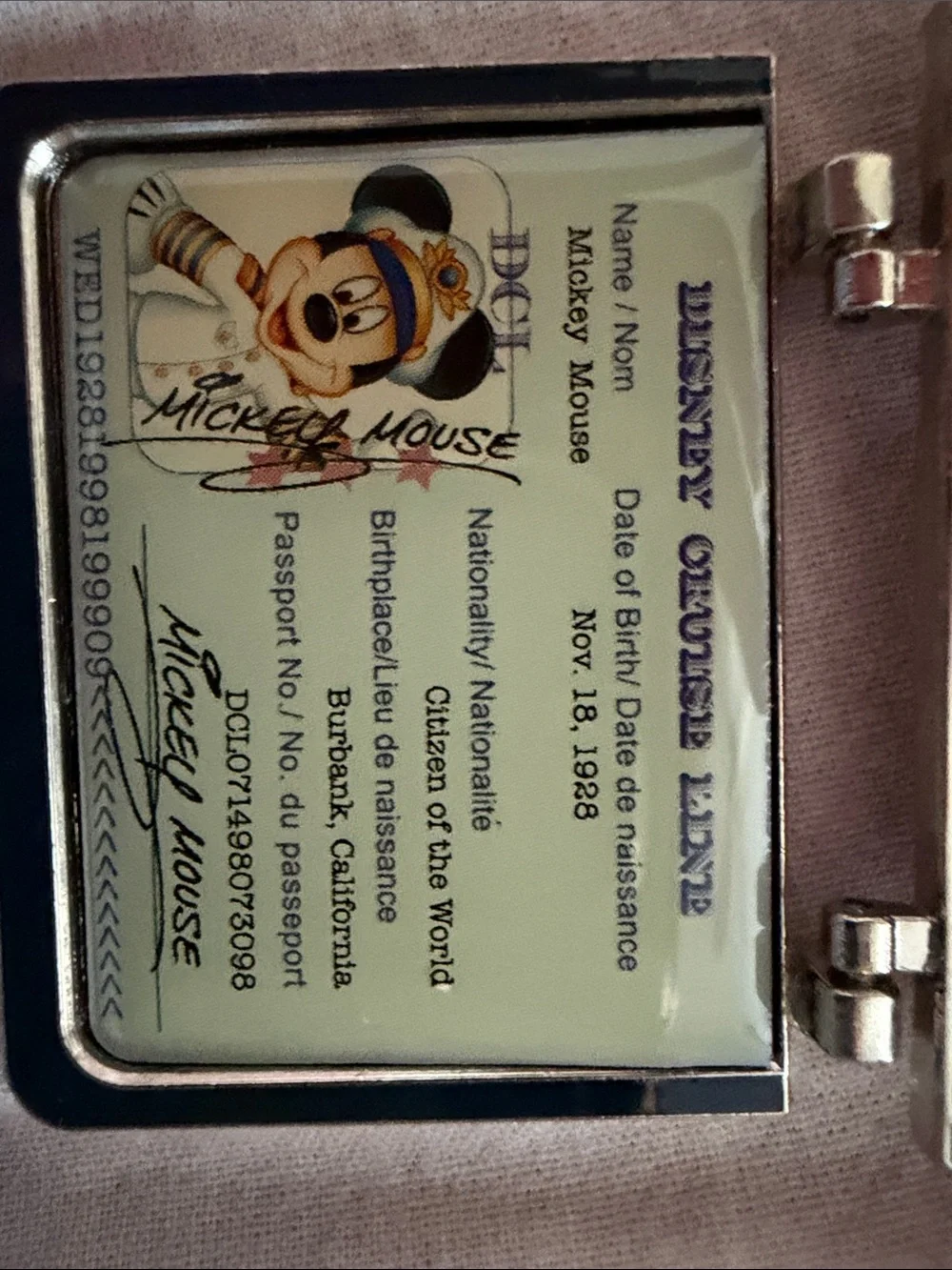 Disney Cruise Line Navy Passport Pin